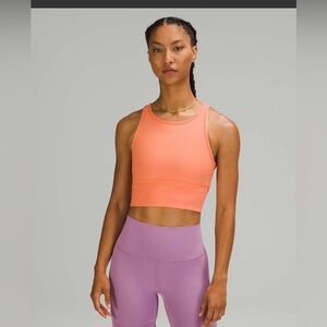 Lululemon Power Pivot Tank Top Ribbed Golden Apricot Orange Athleisure